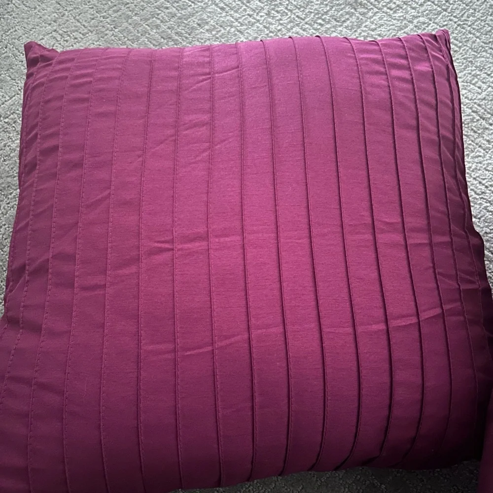NWT Fuchsia Throw Pillow Set of 2 Pink 20x20 New Toss Pillows Satin Stripes